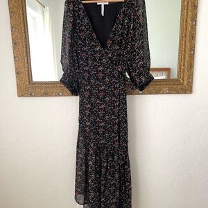 Silk Floral Wrap Dress